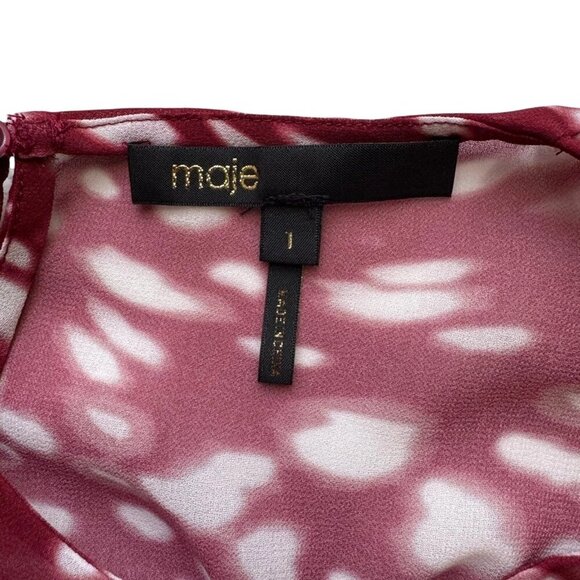 Maje Rivole Imprime Asymmetrical Midi Dress Size Small - Picture 10 of 13